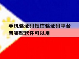 手机验证码短信验证码平台有哪些软件可以用
